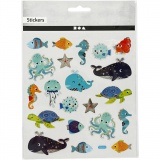 Sticker, Meerestiere, Blatt 15x16,5 cm, 1 Bl.