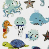 Sticker, Meerestiere, Blatt 15x16,5 cm, 1 Bl.