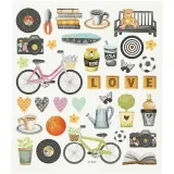 Sticker, Freizeit, Blatt 15x16,5 cm, 1 Bl.