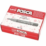 Posca Marker , Nr. PC-1M, Strichstärke 0,7 mm, Sortierte Farben, 12 Stk/ 1 Pck