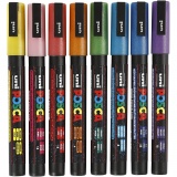 Posca Marker , Nr. PC-3ML, Strichstärke 0,9-1,3 mm, Glitter-Farben, 8 Stk/ 1 Pck