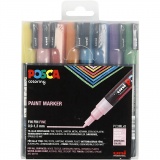 Posca Marker , Strichstärke 0,9-1,3 mm, Glitter-Farben, 8 Stk/ 1 Pck