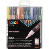 Posca Marker , PC-3ML, Strichstärke 0,9-1,3 mm, Glitter-Farben, 8 Stk/ 1 Pck