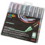 Posca Marker , PC-5M, Strichstärke 2,5 mm, Medium, Metallic-Farben, 8 Stk/ 1 Pck