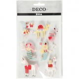 3D Sticker, Flamingo, Lama, Meerjungfrau, H 50-60 mm, B 30-45 mm, Dicke 7 mm, 7 Stk/ 1 Pck