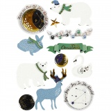 3D Sticker, Polar-Welt, H 10-40 mm, B 15-60 mm, 11 Stk/ 1 Pck