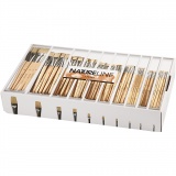 Nature Line Pinsel, 00+0+1+2+4+8+12+14+20+22, L 17,5-20,5 cm, B 3-22 mm, Flach, 10x12 Stk/ 1 Pck
