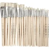 Nature Line Pinsel, Nr. 00+0+1+2+4+12+14+20, L 18-22 cm, B 3-20 mm, Flach, 68 Stk/ 1 Pck