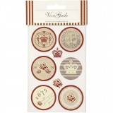 Stickers, Blatt 9x14 cm, 4 Bl. sort./ 1 Pck