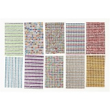 Strassstein-Sticker, D 4-6 mm, Blatt 16x9,5 cm, Sortierte Farben, 10 Bl./ 1 Pck
