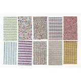 Strassstein-Sticker, D 4-6 mm, Blatt 16x9,5 cm, Sortierte Farben, 10 Bl./ 1 Pck