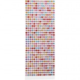 Strassstein-Sticker, D 4-6 mm, Blatt 16x9,5 cm, Sortierte Farben, 10 Bl./ 1 Pck