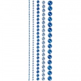 Halbperlen, Größe 2-8 mm, Blau, 140 Stk/ 1 Pck