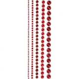 Halbperlen, Größe 2-8 mm, Rot, 140 Stk/ 1 Pck