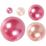 Halbperlen, Größe 2-8 mm, Pink, 140 Stk/ 1 Pck