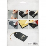 Dekofolie mit Transferblatt, Blumen, Blatt 15x15 cm, Gold, Grün, 2x2 Bl./ 1 Pck