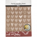Dekofolie mit Transferblatt, Herzen und Liebe, Blatt 15x15 cm, Rot, 2x2 Bl./ 1 Pck