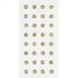 Strasssteine, D 8 mm, Gold, 32 Stk/ 1 Pck