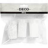 Kunstflocken/-schnee, Weiß mit Glitter, 35+35+8 g, 3 Dose/ 1 Pck