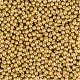 Mini Beads - Sortiment, Größe 0,6-0,8+1,5-2+3 mm, Gold, 3x45 g/ 1 Pck