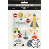Rub-on Stickers, Transport, 12,2x15,3 cm, 1 Pck