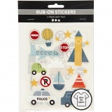 Rub-on Stickers, Transport, Blatt 12,2x15,3 cm, 1 Pck