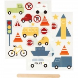 Rub-on Stickers, Transport, 12,2x15,3 cm, 1 Pck