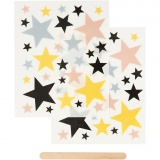 Rub-on Stickers, Sterne, Blatt 12,2x15,3 cm, 1 Pck