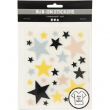 Rub-on Stickers, Sterne, Blatt 12,2x15,3 cm, 1 Pck