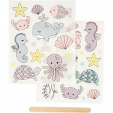 Rub-on Stickers, Meer, Blatt 12,2x15,3 cm, 1 Pck