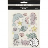 Rub-on Stickers, Meer, Blatt 12,2x15,3 cm, 1 Pck