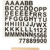 Rub-on Stickers, Buchstaben & Zahlen, H 17 mm, B 17 mm, Blatt 12,2x15,3 cm, Schwarz, 1 Pck