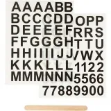Rub-on Stickers, Buchstaben & Zahlen, H 17 mm, B 17 mm, Blatt 12,2x15,3 cm, Schwarz, 1 Pck