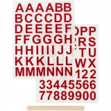 Rub-on Stickers, Buchstaben & Zahlen, H 17 mm, B 17 mm, Blatt 12,2x15,3 cm, Rot, 1 Pck
