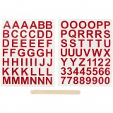 Rub-on Stickers, Buchstaben & Zahlen, H 17 mm, 12,2x15,3 cm, Rot, 1 Pck