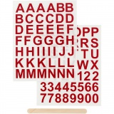 Rub-on Stickers, Buchstaben & Zahlen, H 17 mm, B 17 mm, Blatt 12,2x15,3 cm, Rot, 1 Pck