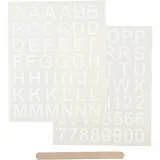 Rub-on Stickers, Buchstaben & Zahlen, H 17 mm, B 17 mm, Blatt 12,2x15,3 cm, Weiß, 1 Pck