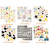 Rub-on Sticker, 12,2x15,3 cm, 12 Bl./ 1 Pck