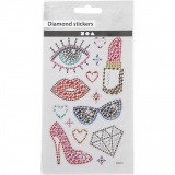 Diamant-Sticker, Party, Blatt 10x16 cm, 1 Bl.