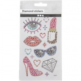 Diamant-Sticker, Party, 10x16 cm, 1 Bl.