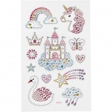 Diamant-Sticker, Einhorn-Welt, Blatt 10x16 cm, 1 Bl.