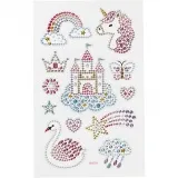 Diamant-Sticker, Einhorn-Welt, Blatt 10x16 cm, 1 Bl.