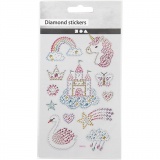 Diamant-Sticker, Einhorn-Welt, Blatt 10x16 cm, 1 Bl.