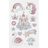 Diamant-Sticker, Einhorn-Welt, Blatt 10x16 cm, 1 Bl.