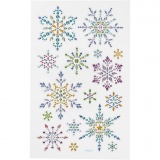 Diamant-Sticker, Schneeflocken, Blatt 10x16 cm, 1 Bl.