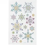 Diamant-Sticker, Schneeflocken, Blatt 10x16 cm, 1 Bl.