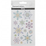Diamant-Sticker, Schneeflocken, Blatt 10x16 cm, 1 Bl.
