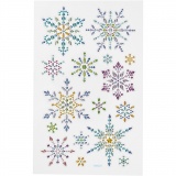 Diamant-Sticker, Schneeflocken, Blatt 10x16 cm, 1 Bl.
