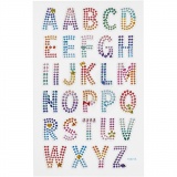 Diamant-Sticker, Alphabet, Blatt 10x16 cm, 1 Bl.