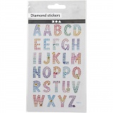 Diamant-Sticker, Alphabet, 10x16 cm, 1 Bl.